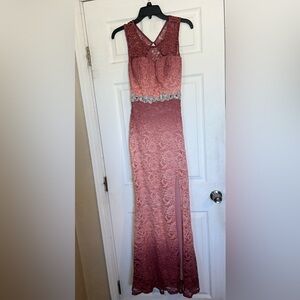 TWO-TONED ROSES DRESS